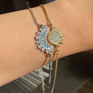 New Sun Moon Couple Necklace Stainless Steel Magnetic